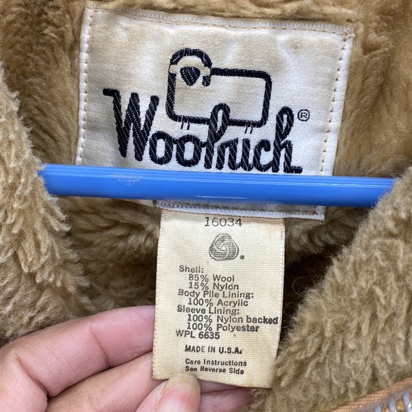 Vintage 1970's Woolrich Wool Coat Jacket pockets faux fur lining zipper closure - Picture 2 of 8